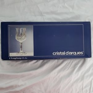 EUC Cristal D'Arques 6 Longchamp Lg Wine Glasses